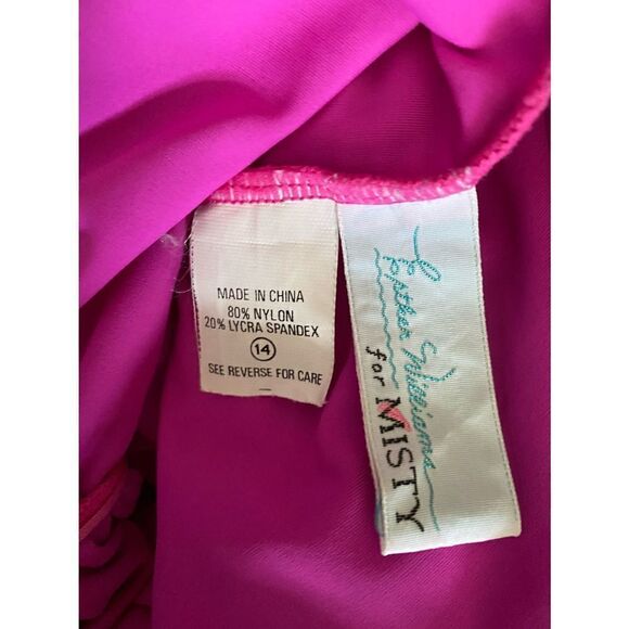 Esther Williams for Misty vintage raspberry pink one piece modest swimsuit - Picture 6 of 7